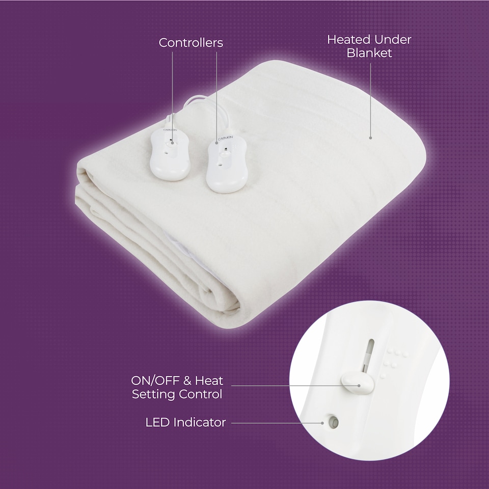 image 1 of King Fitted Electric Blanket 203x152 with 40cm Skirt White
