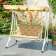 image 8 of Outsunny 2 Seater Garden Bench Cushion Outdoor Seat Pad with Ties Khaki 