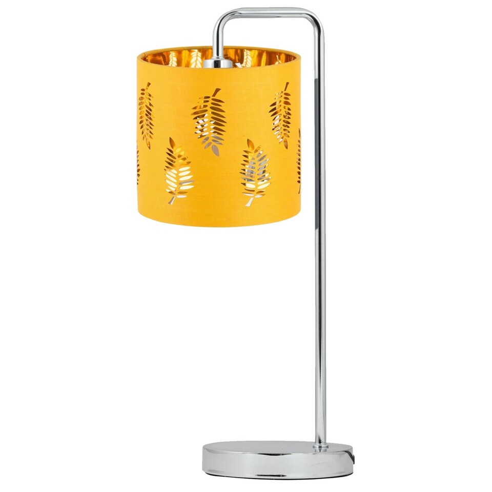 image 1 of Fern - Ochre with Gold Inner 15.5cm Table Lamp Shade | Yellow | Gold | Small | 1