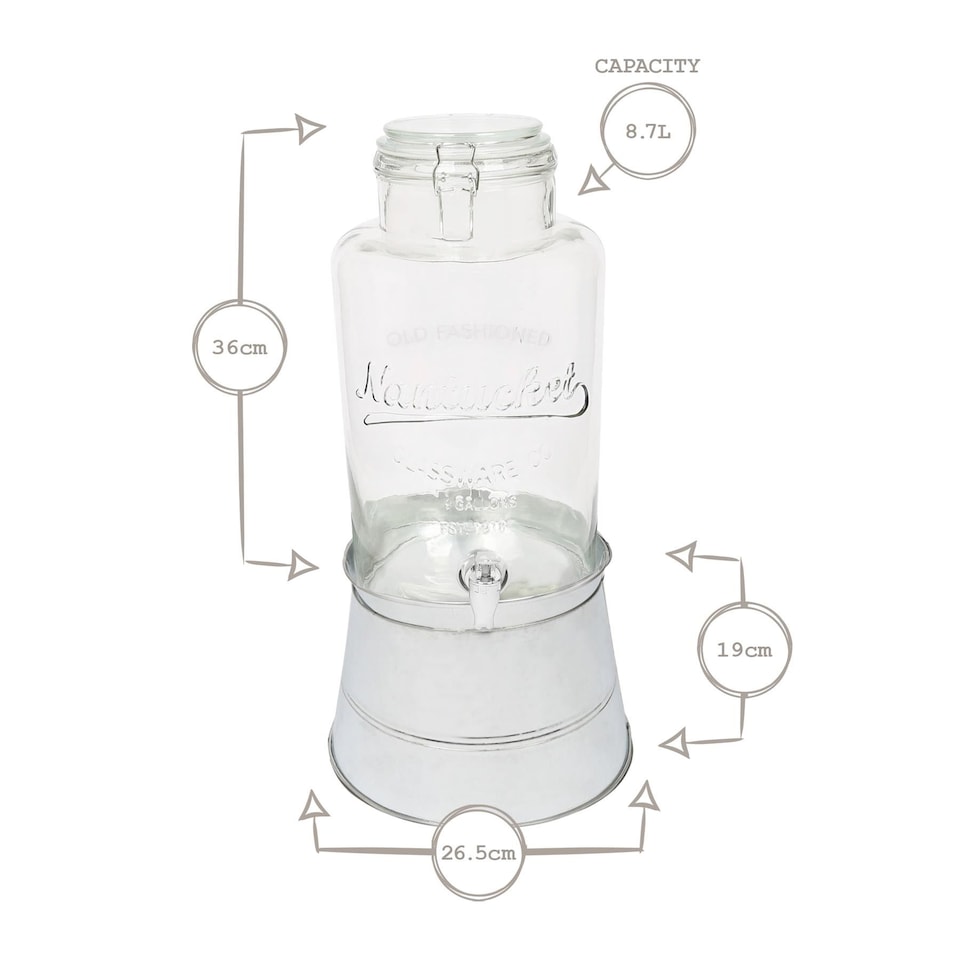 image 1 of Rink Drink Glass Drinks Dispensers with Tap & Silver Bucket Stand - 8.7L - Pack of 2