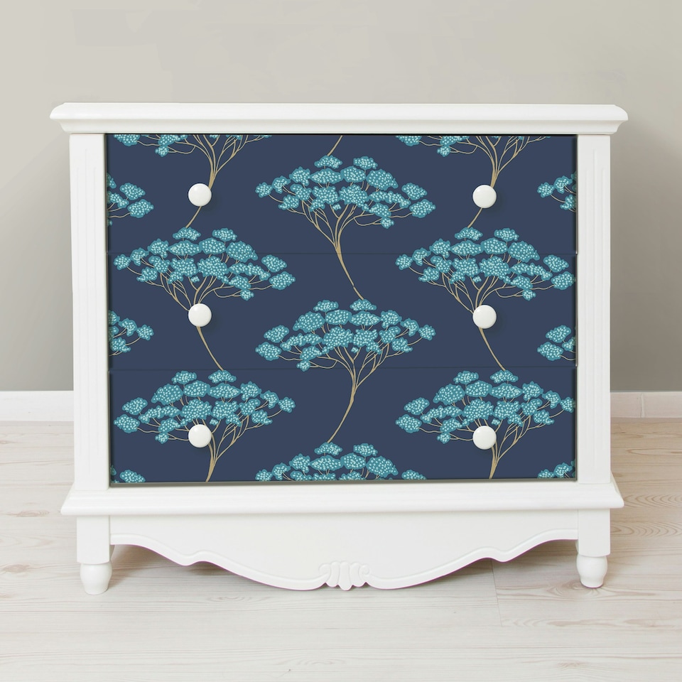image 1 of NuWallpaper NU3141 Ficus Peel & Stick Wallpaper, Blue Multi