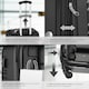 image 4 of Suitcase Set of 4 ABS Hard Shell Luggage Travel Trolley 4 Wheel Lightweight Telescopic Handle | Black | black | 1