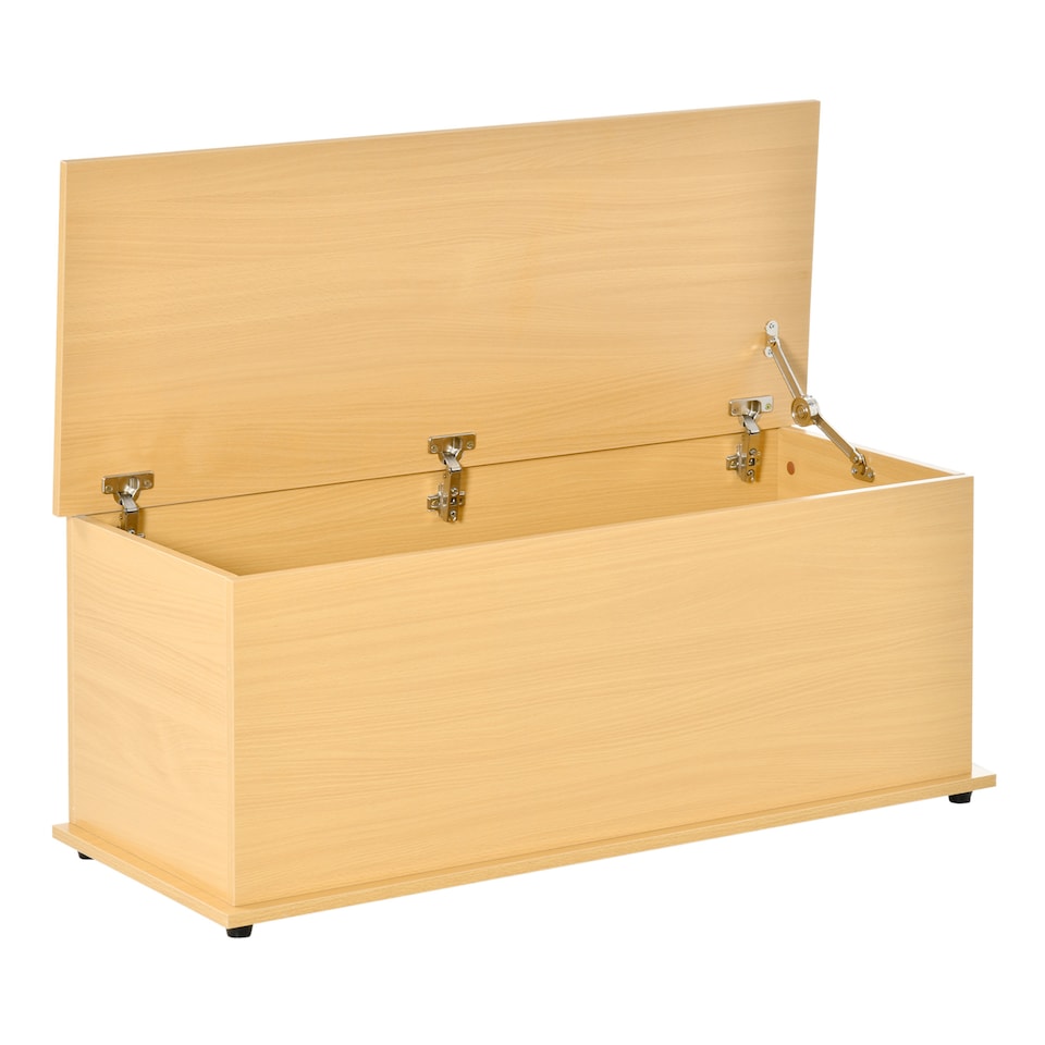 image 1 of HOMCOM Storage Chest With Lid, 114L Storage Box, Burlywood