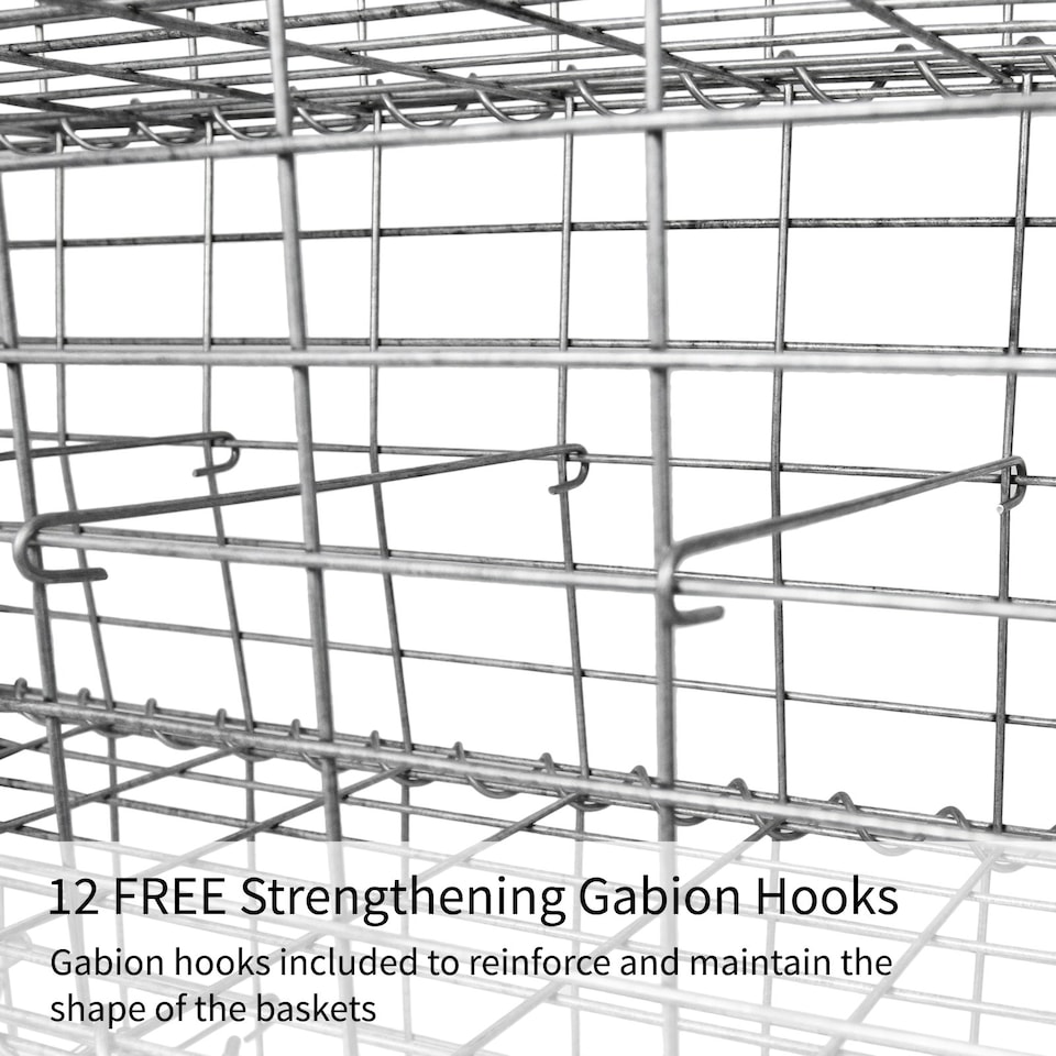 image 1 of Gabion Baskets 100 x 30 x 30cm / 3 Pack