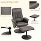 image 5 of HOMCOM PU Leather 2 Pcs Reclining Armchair w/ Ottoman 360° Swivel Brown
