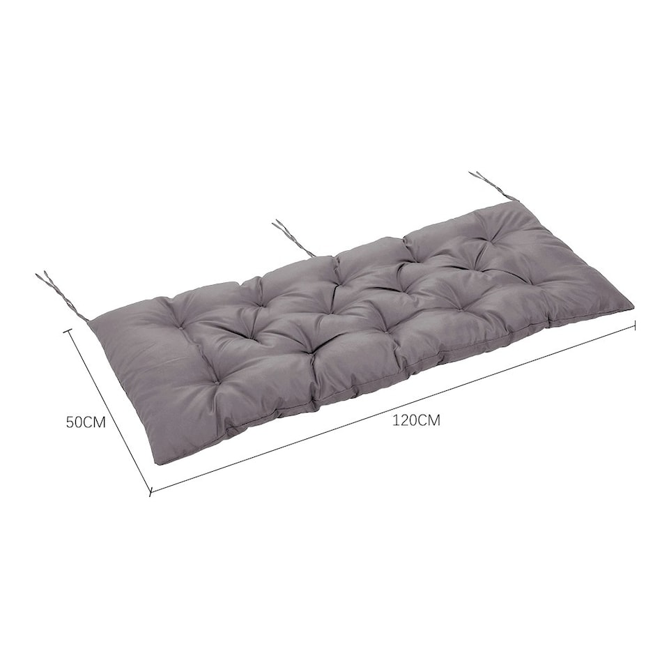image 1 of Living and Home Outdoor Waterproof Bench Seat Cushion, 120x50cm, Dark Grey