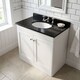 image 3 of Balterley Swynnerton Traditional 2 Door Floor Standing Vanity Unit with Marble Basin, Satin White, 800mm