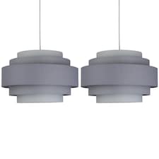 Pair of Grey Ombre 5 Tier Light Shades | Grey | Large | 2