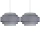 image 1 of Pair of Grey Ombre 5 Tier Light Shades | Grey | Large | 2
