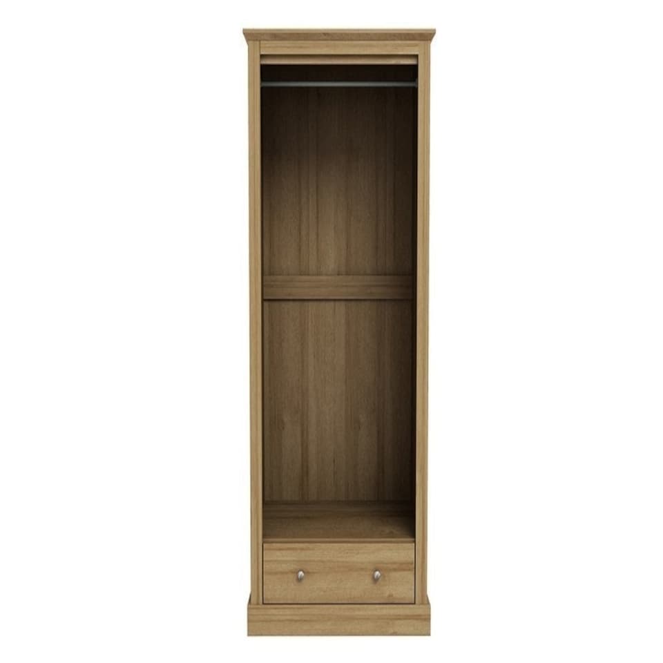 image 1 of Devon 2 Door Wardrobe - Particle Board - L56 x W79.7 x H181.5 cm - Oak Brown