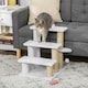 image 2 of PawHut Pet Stair with 3-step Climb Ladder, Scratching Posts, White