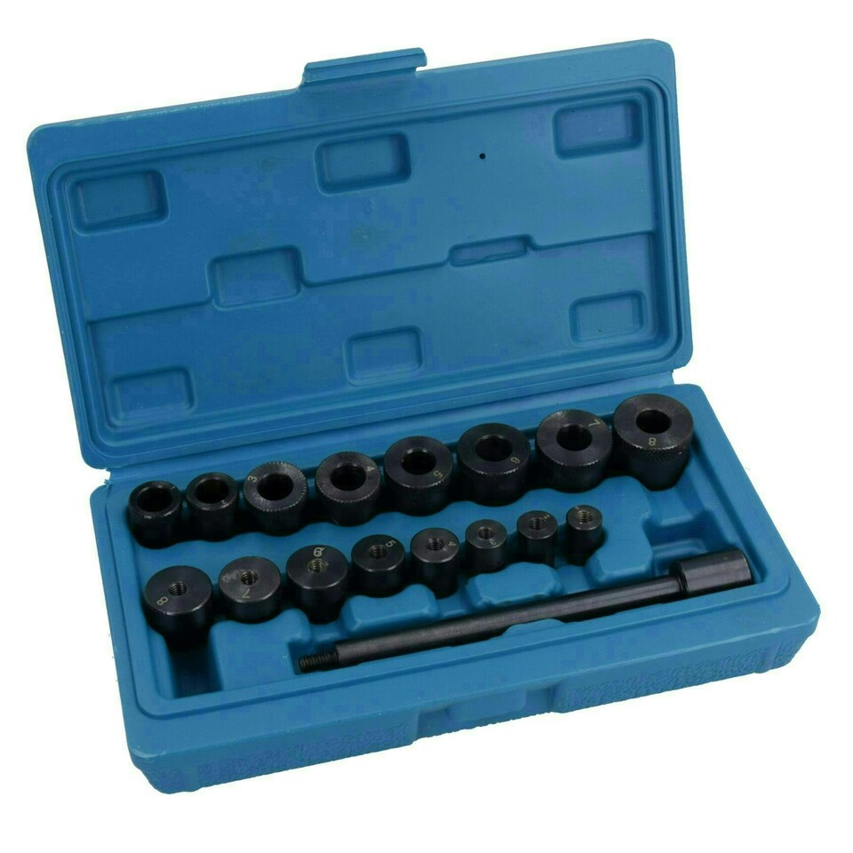 image 1 of 17pc Universal Clutch Fly Wheel Aligning Car Van Mechanics Kit Alignment TE136