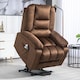 image 2 of HOMCOM Velvet Riser and Recliner Chair for the Elderly, Quick Assembly, Fabric Overstuffed Lift Chair with Vibration Massage and Heat, Remote Control, Side Pockets, Dark Brown | Brown | Dark brown