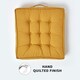 image 3 of Homescapes Mustard Cotton Armchair Booster Cushion Yellow