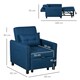 image 3 of HOMCOM Pull Out Sleeper Chair Bed w/ Pillow, Side Pockets, Blue