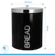 image 6 of Harbour Housewares Metal Bread Bin - Round Retro Bread Tin Canister Storage Jar Kitchen Caddy Food Storage Box Container | Black | Black