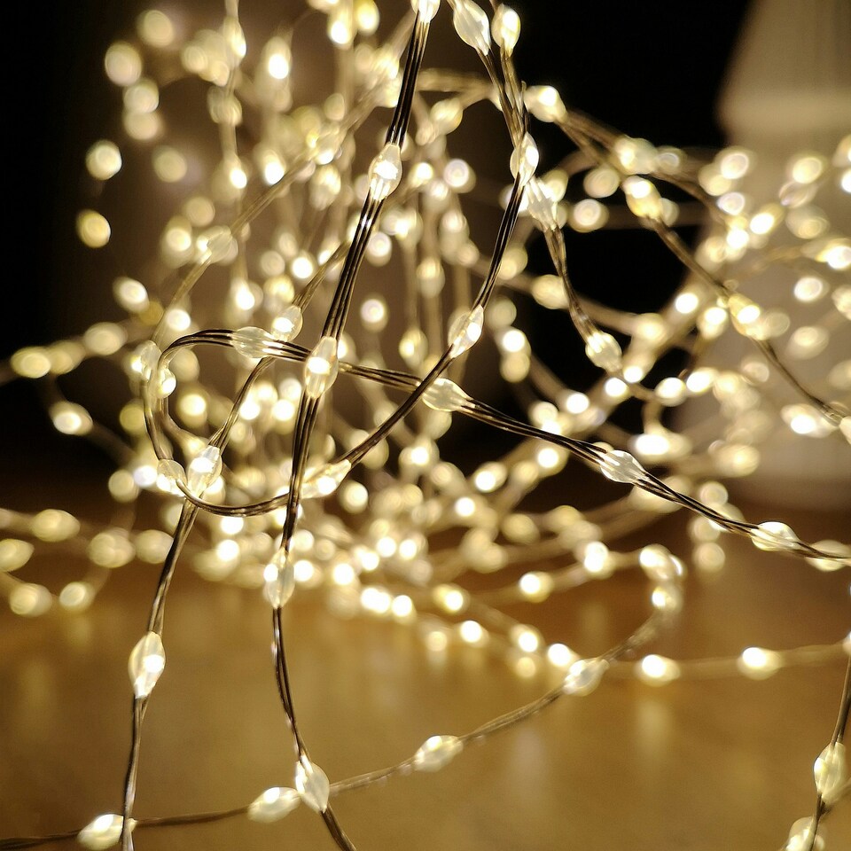 image 1 of 6.4m Compact MicroBrights Christmas Lights with 400 LEDs in Warm White