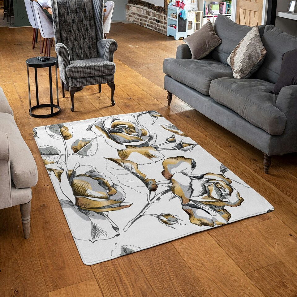 image 1 of Golden Roses (Rug) Multi | Small: 60x110cm
