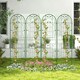 image 7 of COSTWAY 2 Pack Garden Trellis Galvanized Steel Fence Barrier