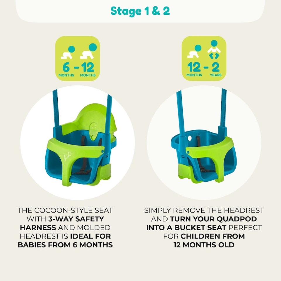 image 1 of TP Small to Tall 2 in 1 Metal Swing Set with Quadpod