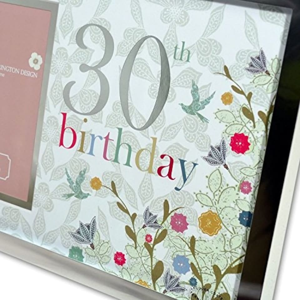 image 1 of Large Silver Plated 4 x 6 30th Birthday