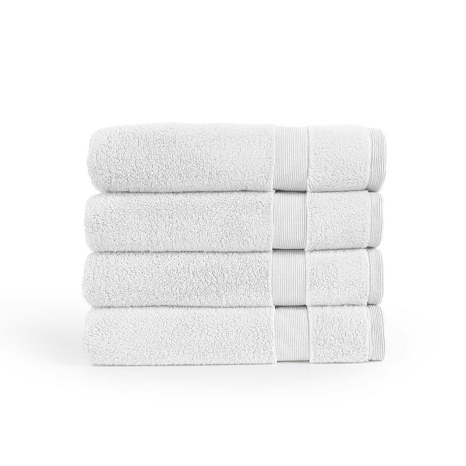 image 1 of 100% Cotton White Hand Towels (Pack of 4) White | Hand towel