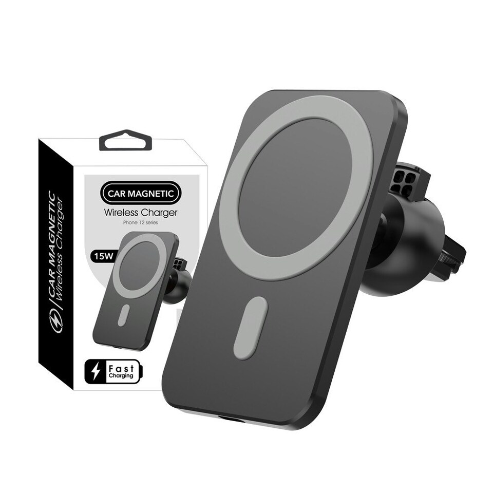 image 1 of Black Wireless Magnetic Mobile Phone Car Charger & Vent Mount