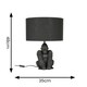 image 3 of ValueLights Gus Painted Black Table Lamp with Medium Natural Drum Shade and E27 Globe LED 4W Warm White 2700K Bulb
