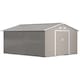 image 1 of Outsunny 13 x 11ft Metal Garden Shed, Outdoor Storage Tool House with Ventilation Slots, Foundation Kit and Lockable Double Doors, Light Grey