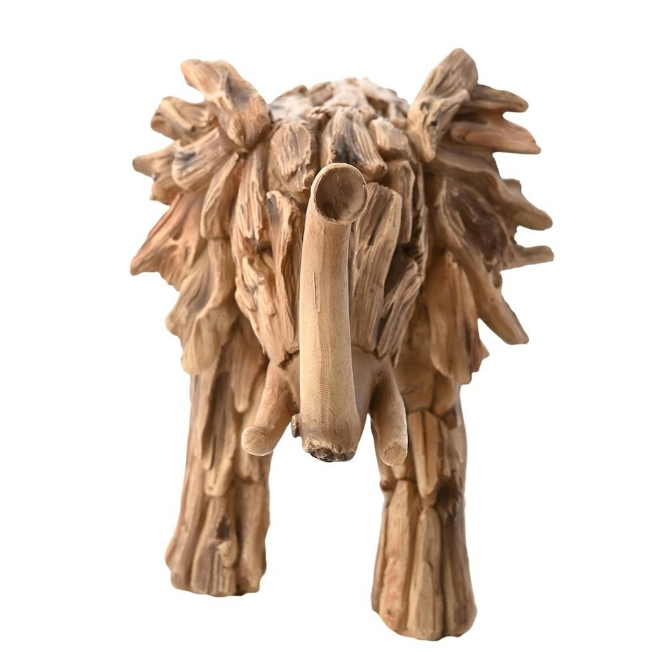 image 1 of Naturecraft Resin Driftwood Collection Elephant Figurine Brown