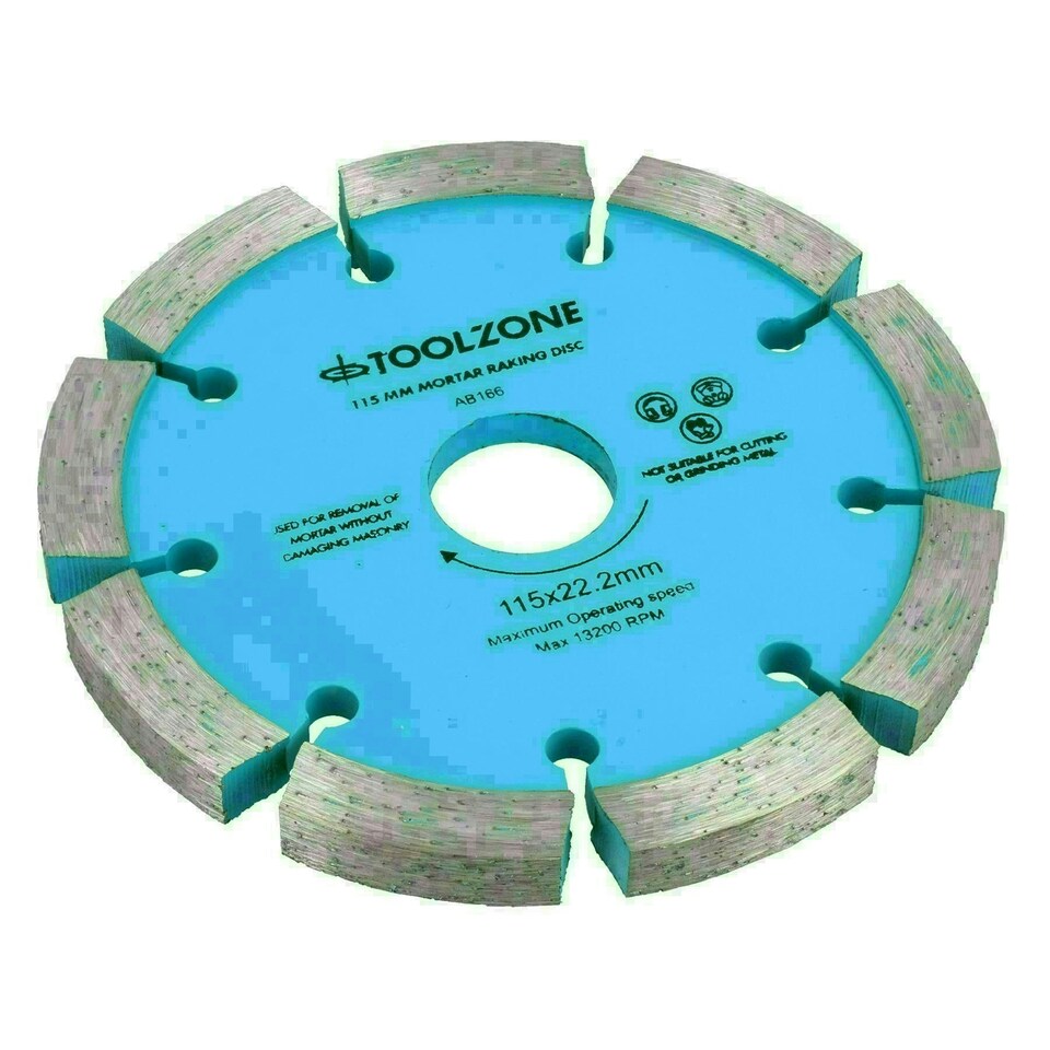image 1 of 115mm x 8mm Mortar Raking Diamond Pointing Disc Blade Masonry 4-1/2" 5pk