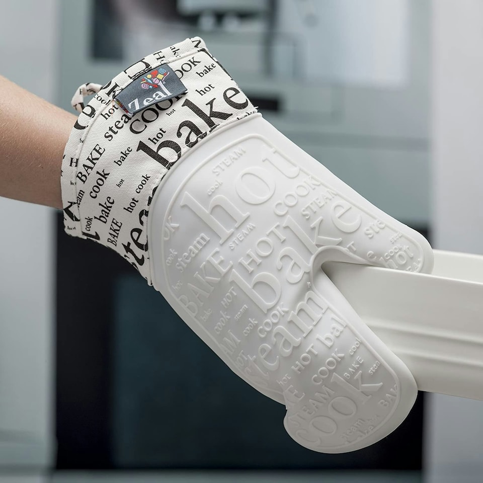 image 1 of Steam Stop™ Waterproof Silicone Single Oven Glove White