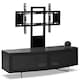 image 2 of Centurion Supports Caru Gloss Black Beam-Thru Remote Friendly Super-Contemporary "D" Shape Design 32"-65" LED/OLED/LCD TV Cabinet with Mounting Arm Black