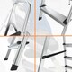 image 7 of Lightweight Step Ladders - Compact Aluminium Stepladder with Non-Slip Wide Step, Portable Silver Color - Tall Folding Ladder with Platform Silver | 6 - Step 181 cm