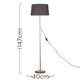 image 3 of ValueLights Charlie Copper Floor Lamp Grey Shade & Bulb 