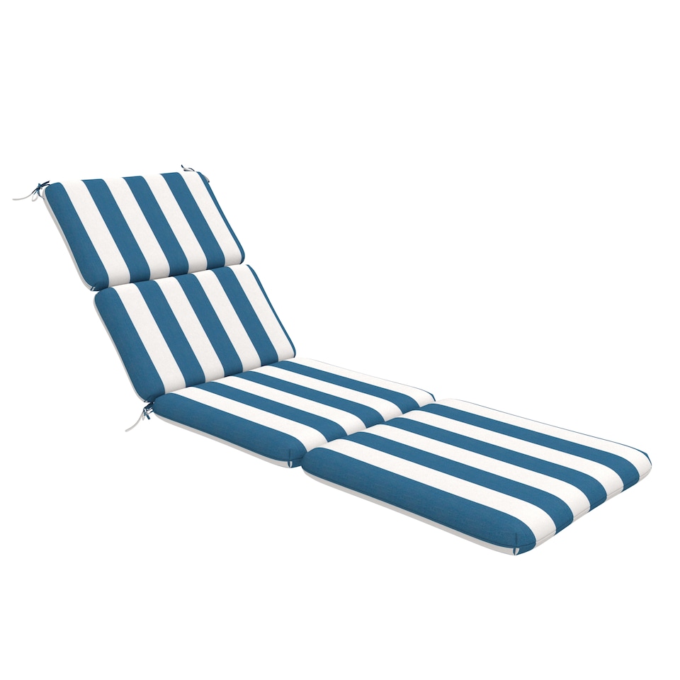 image 1 of Sunbrella Comfortable Rectangle Stripped Lounge Chair Cushion Pack of 1, back cushion 22.5 in W x 28 in H x 3 in D, Cabana Regatta