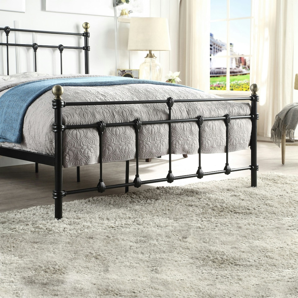 image 1 of Bayford Traditional Vintage Style Black Metal Bed Frame (King)
