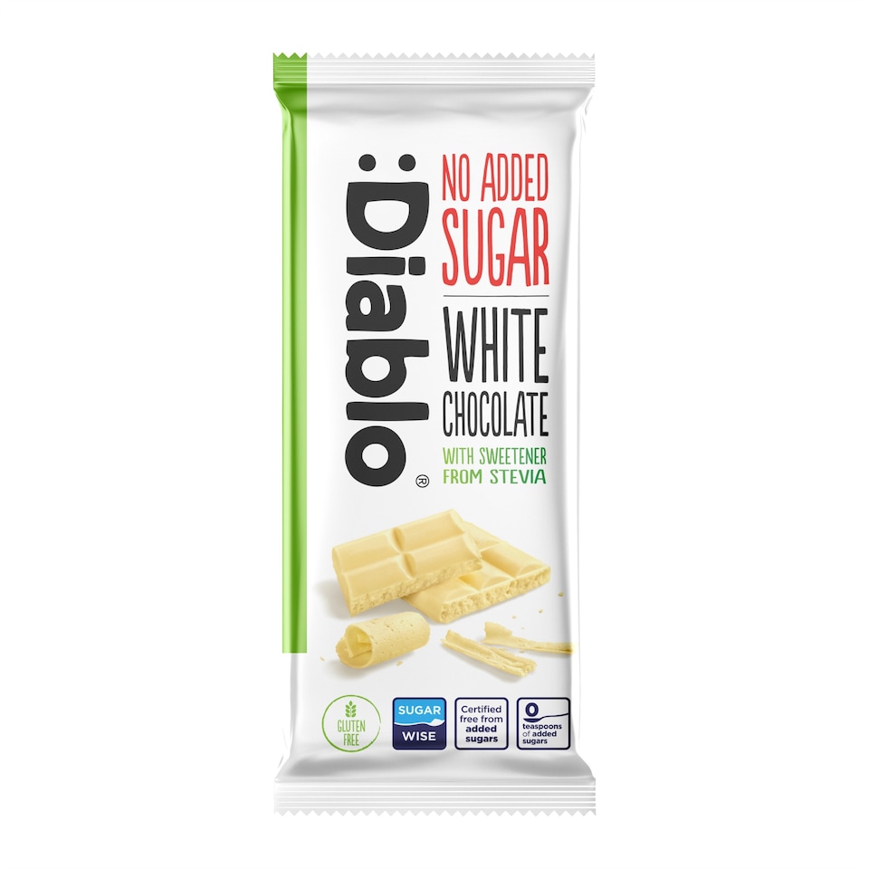 image 1 of Diablo No Added Sugar White Chocolate Bar 75g