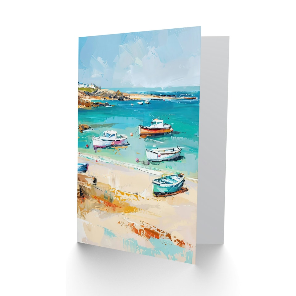 image 1 of Sea Shore Serene Oil St Ives Birthday Him Her Card