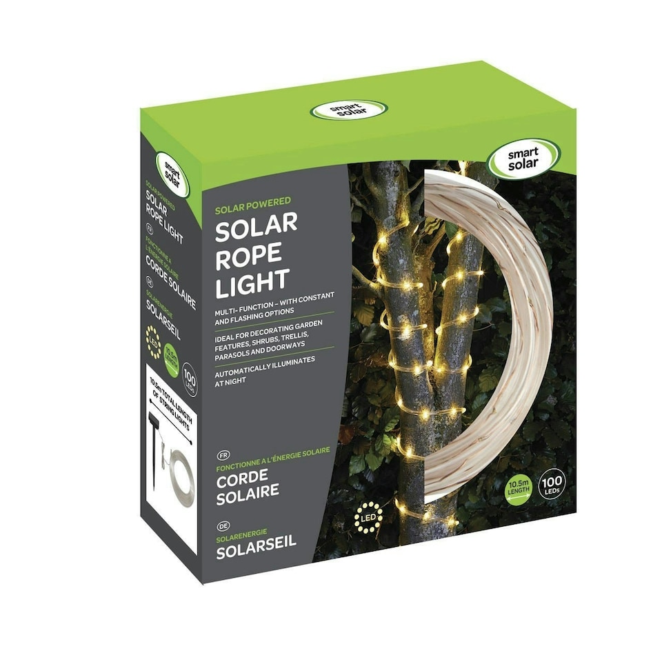 image 1 of 100 LED Solar Powered Rope Light - Warm White | Multi | 1