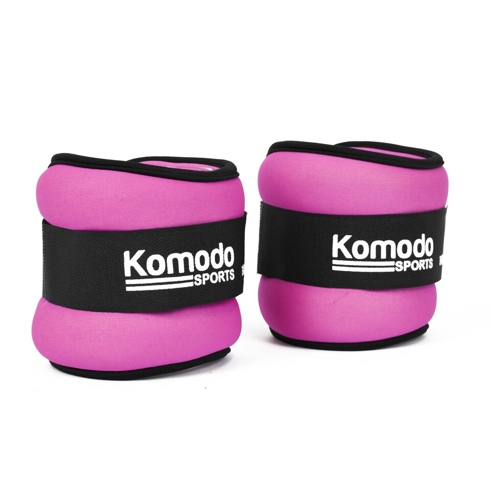 image 1 of Komodo Pink Neoprene Ankle Weights - 2kg (2 x 1kg)
