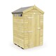 image 1 of 4 x 4 Feet Apex Security Shed - Single Door - Wood - L127 x W118 x H217 cm Brown