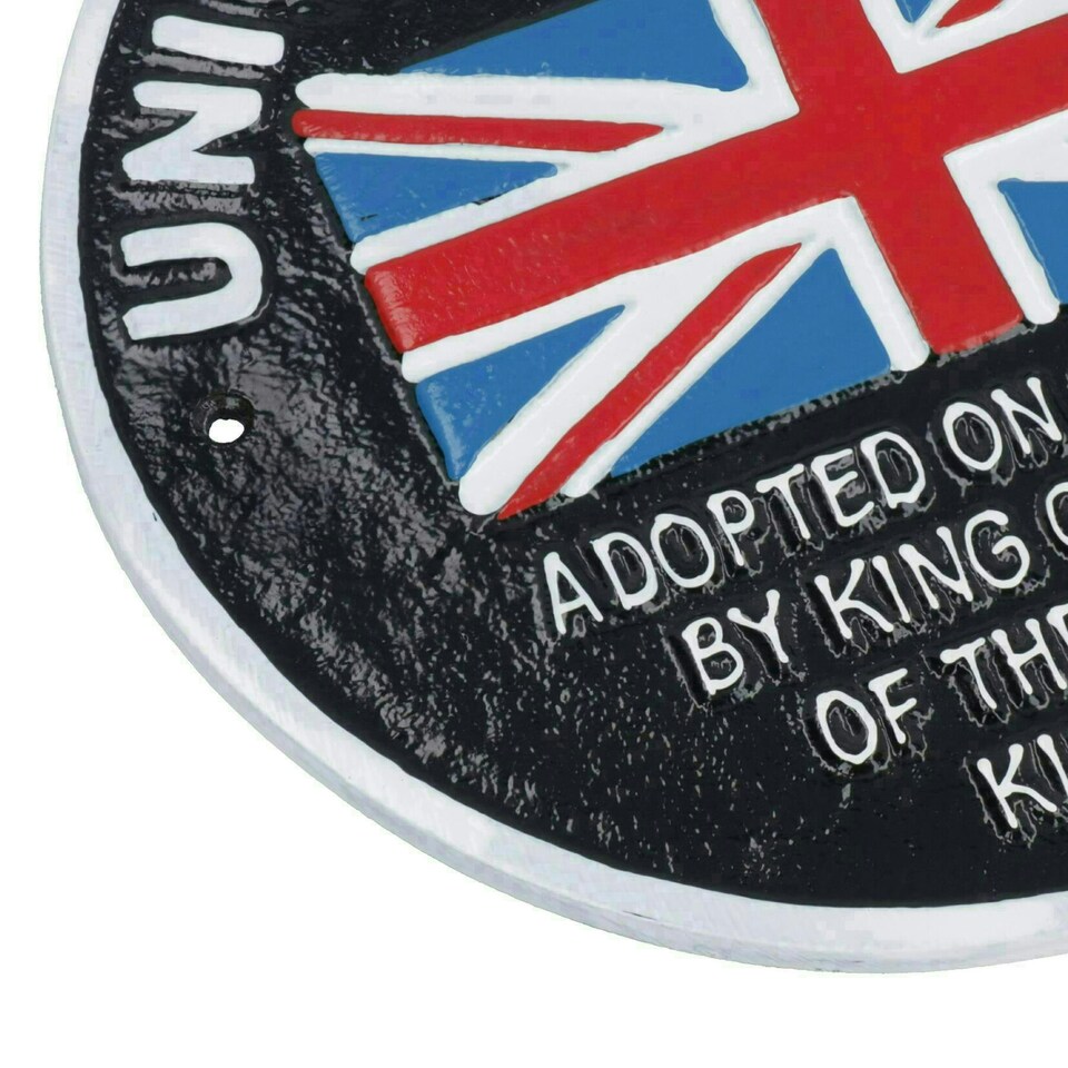 image 1 of Union Jack Flag Aluminium Sign Plaque Door Wall House Gate Garden GB Britain