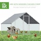 image 4 of PawHut Walk In Chicken Run Large Galvanized Chicken Coop w/ Cover 3 x 2 x 2m