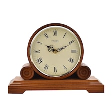 Widdop Gifts Wooden Scroll Design Mantel Clock