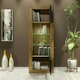 image 9 of Tall Cabinet 170cm Black Matt Doors Oak Matt Body Free LED Light Multi | Oak & Black