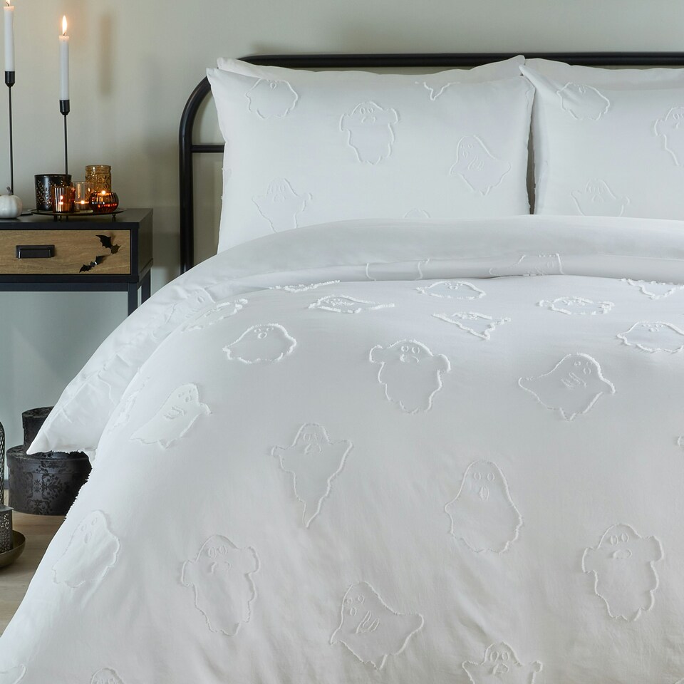 image 1 of Duvet Day Ghostlyghouls Ultra Soft Touch Single Duvet Set Cream | Single