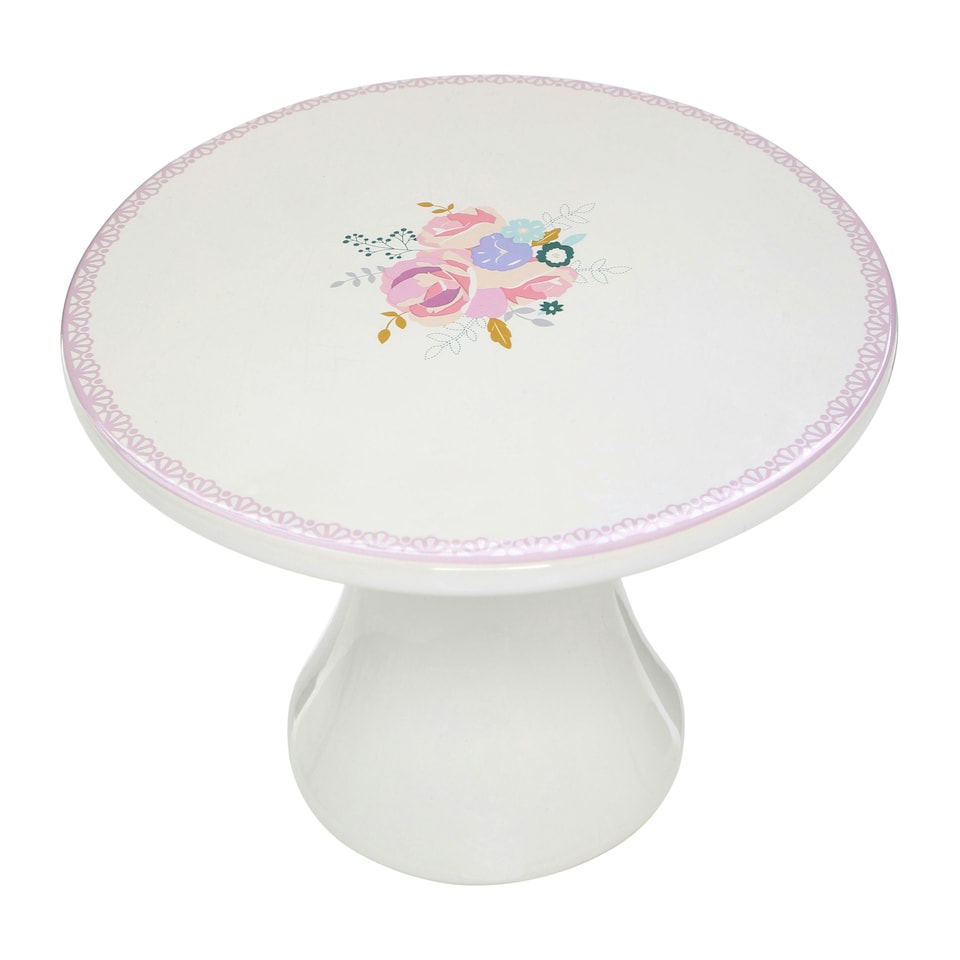 image 1 of Amelie Floral Pattern Cake Stand Pink