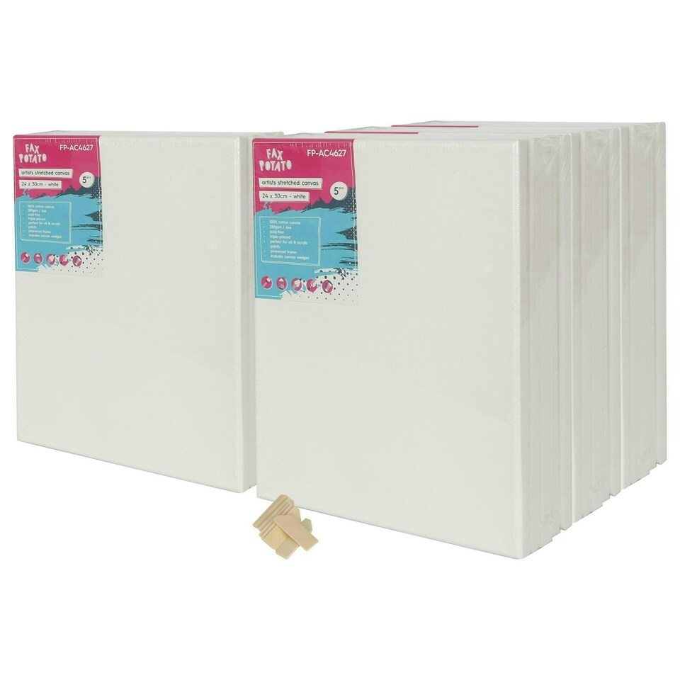 image 1 of Fax Potato Stretched Canvas with Wooden Wedges - 10" x 12" - Pack of 60