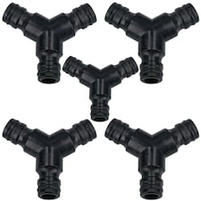 3 Way Garden Hose Pipe Coupler Connector Joiner Watering Water Pipes 5pc
